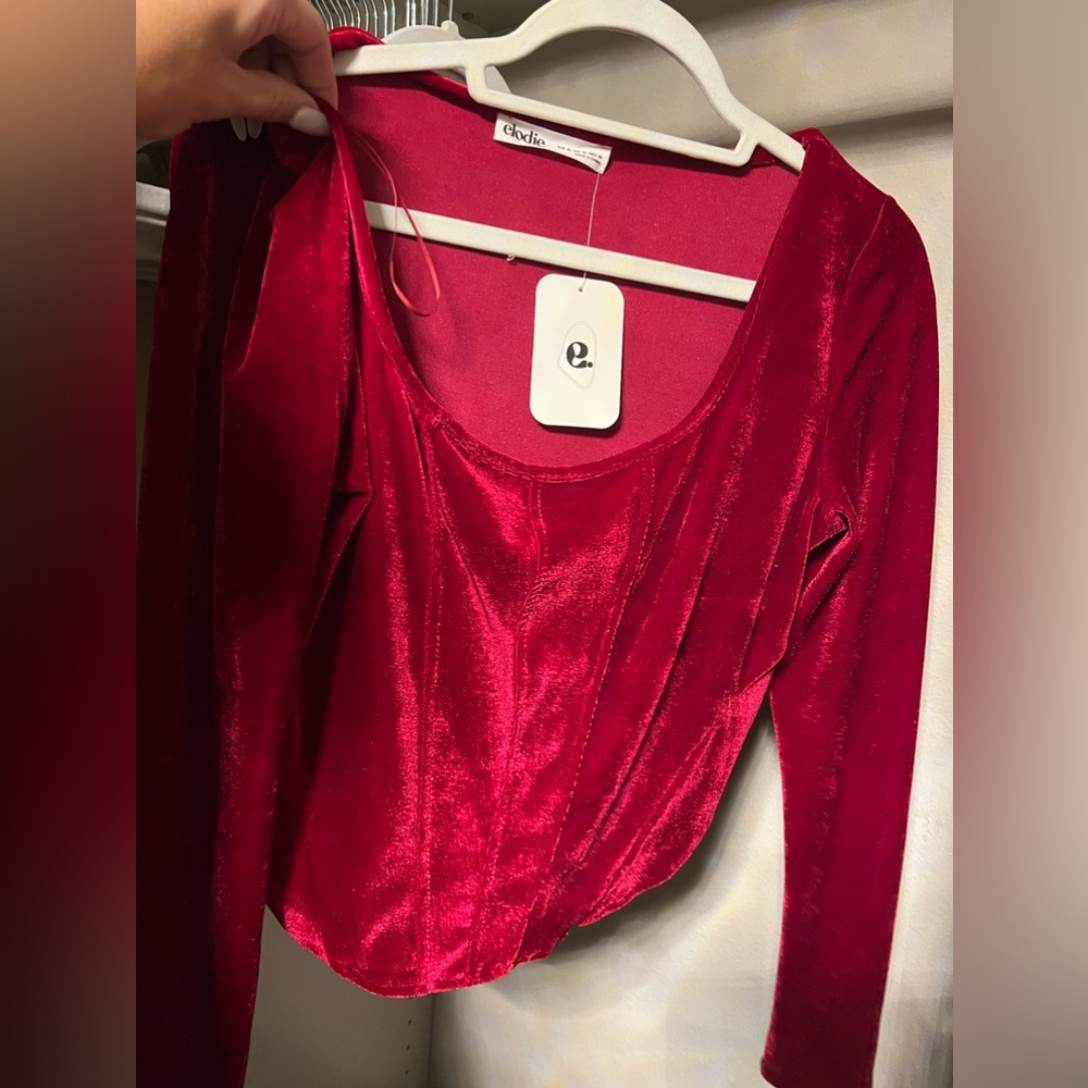 Red velvet top